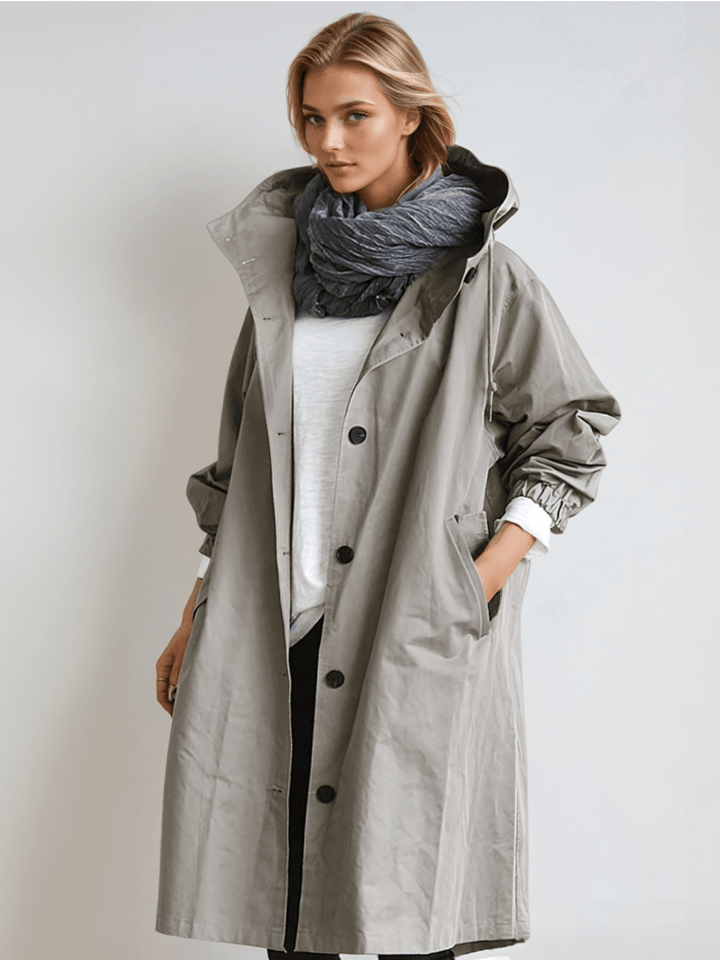 Tamora | Women's Oversized Button-Down Trench Coat