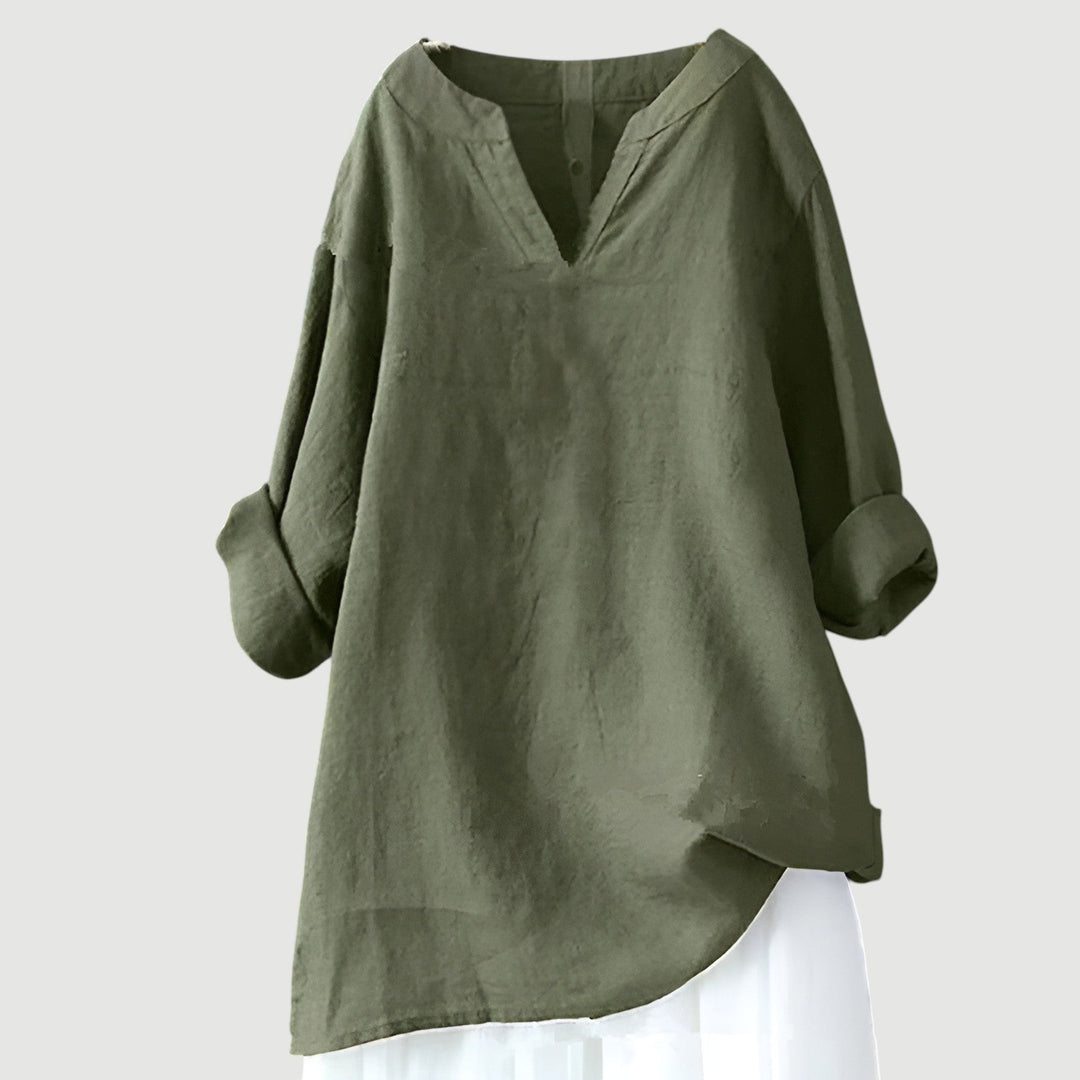 Damen Luftige Leichte Bluse – Lockere Langarm-Bluse für jeden Tag