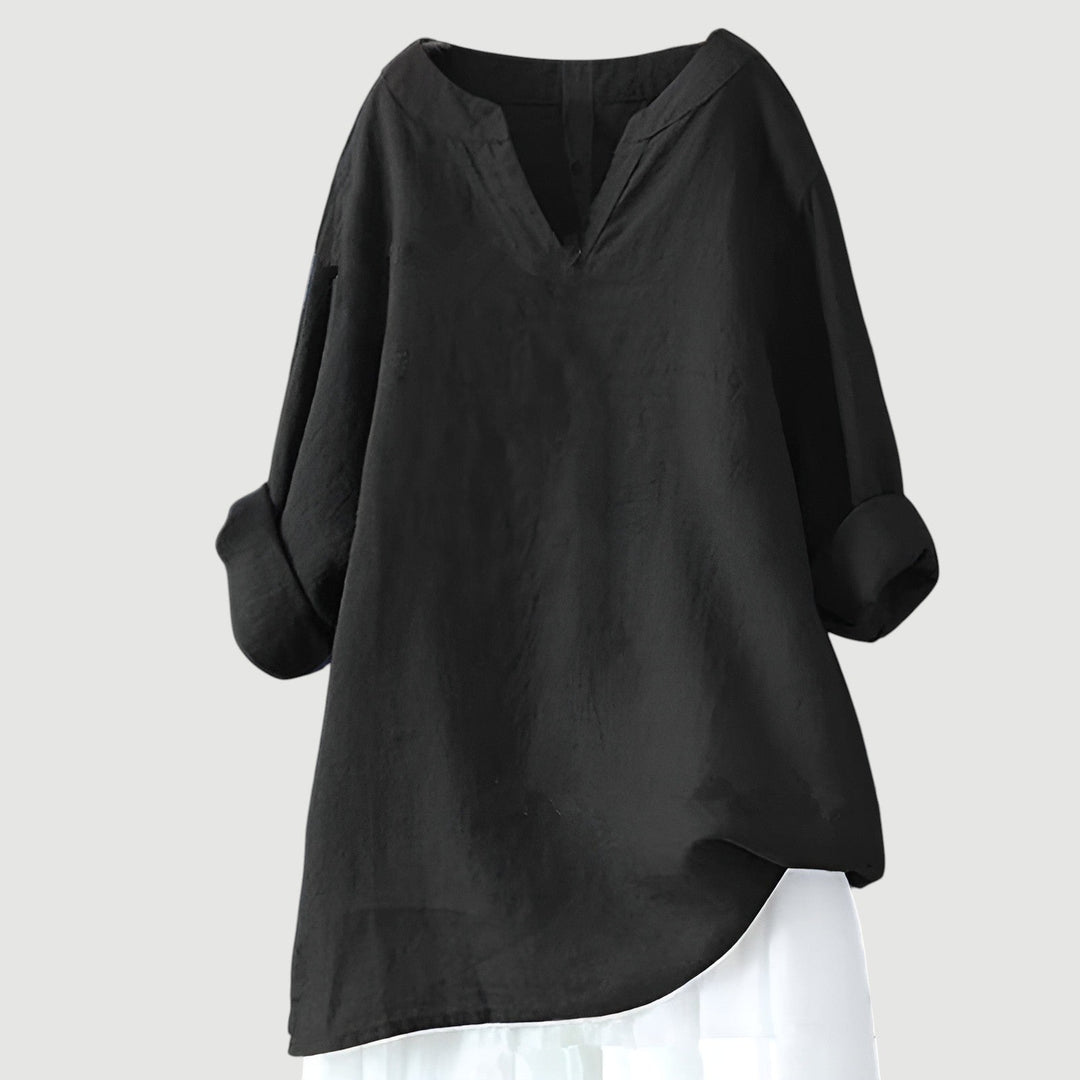 Damen Luftige Leichte Bluse – Lockere Langarm-Bluse für jeden Tag