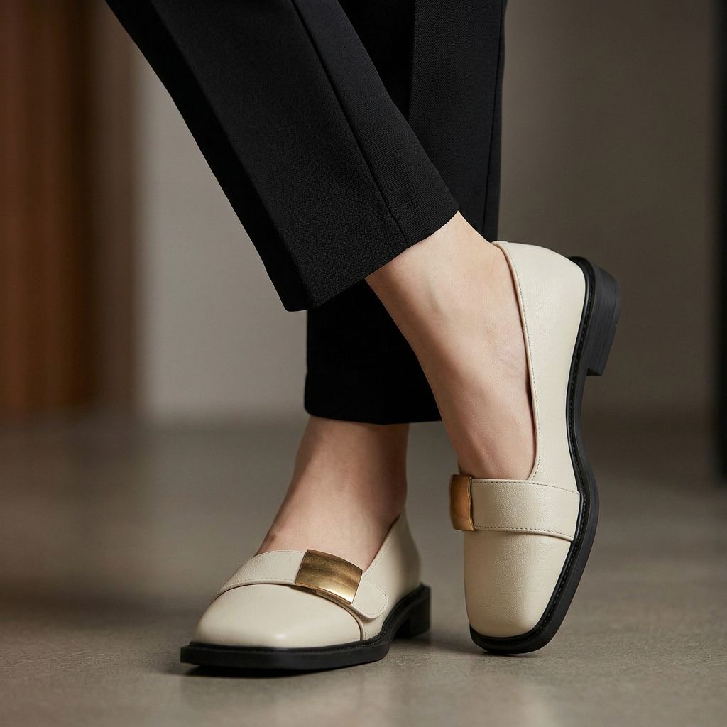 Anouska Square-Toe Comfort Loafers with Metal Plate - image 9