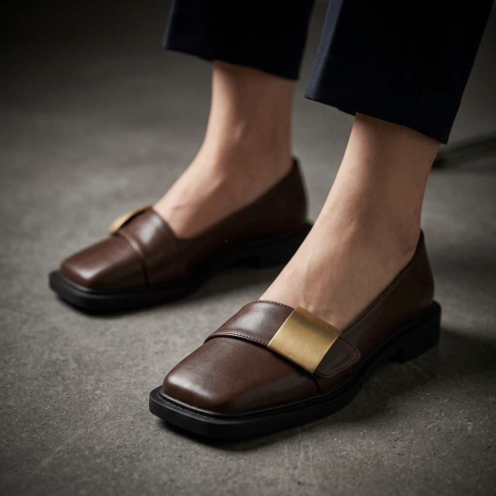 Anouska Square-Toe Comfort Loafers with Metal Plate - image 12