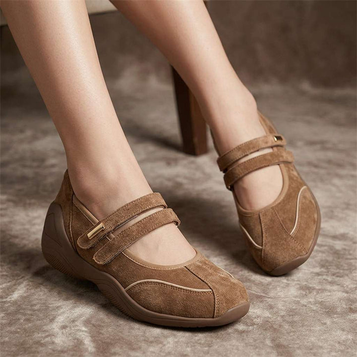 Vanthea | Women's Suede Double-Strap Comfort Flats