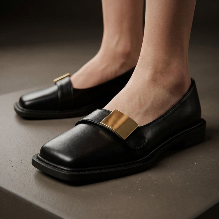 Anouska Square-Toe Comfort Loafers with Metal Plate - image 4