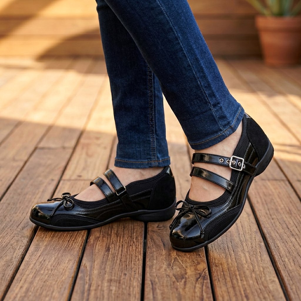 Verity-Rose | Women's Double-Strap Mary Jane Flats