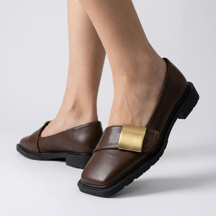 Anouska Square-Toe Comfort Loafers with Metal Plate - image 5