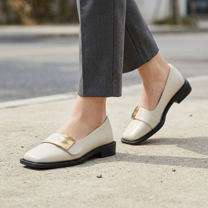 Anouska Square-Toe Comfort Loafers with Metal Plate - image 3