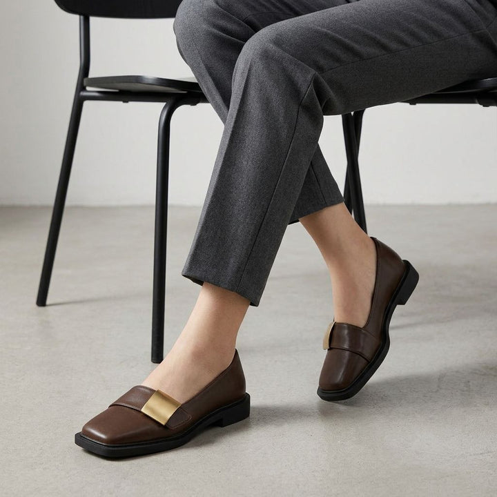 Anouska Square-Toe Comfort Loafers with Metal Plate - image 6