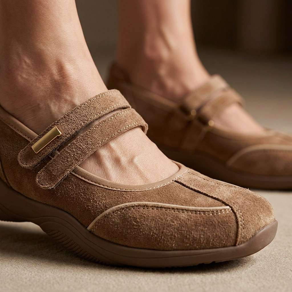 Vanthea | Women's Suede Double-Strap Comfort Flats