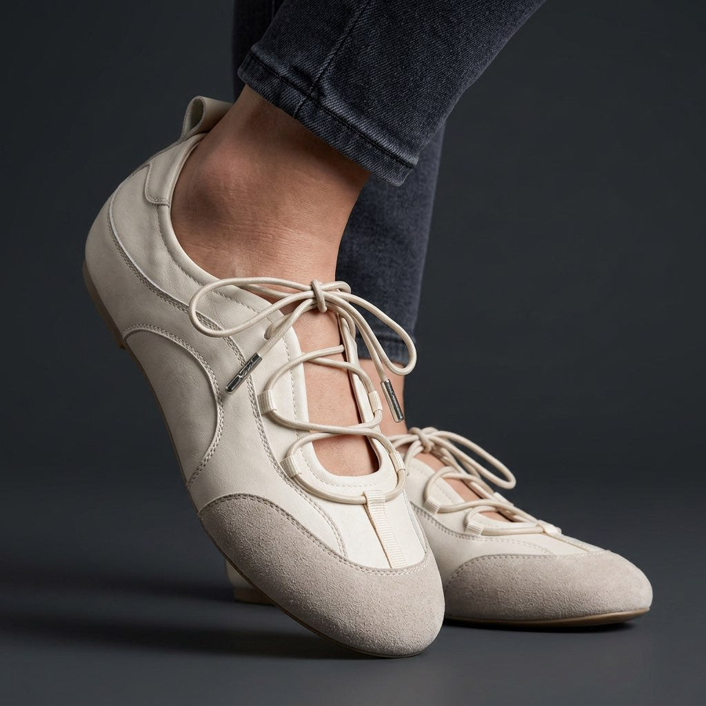 Valmira | Women's Lace-Up Suede Ballet Flats
