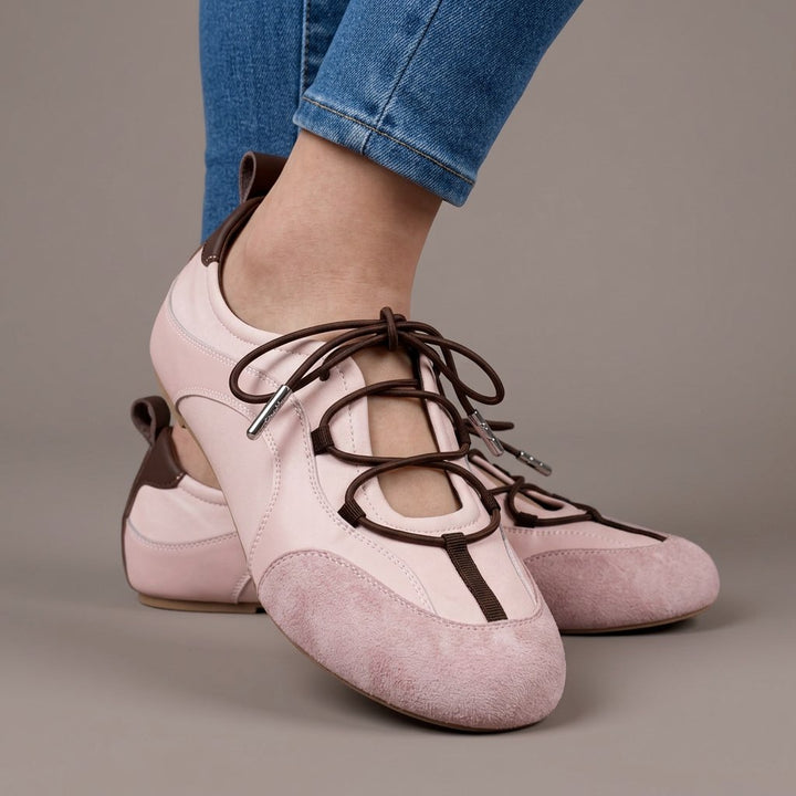 Valmira | Women's Lace-Up Suede Ballet Flats