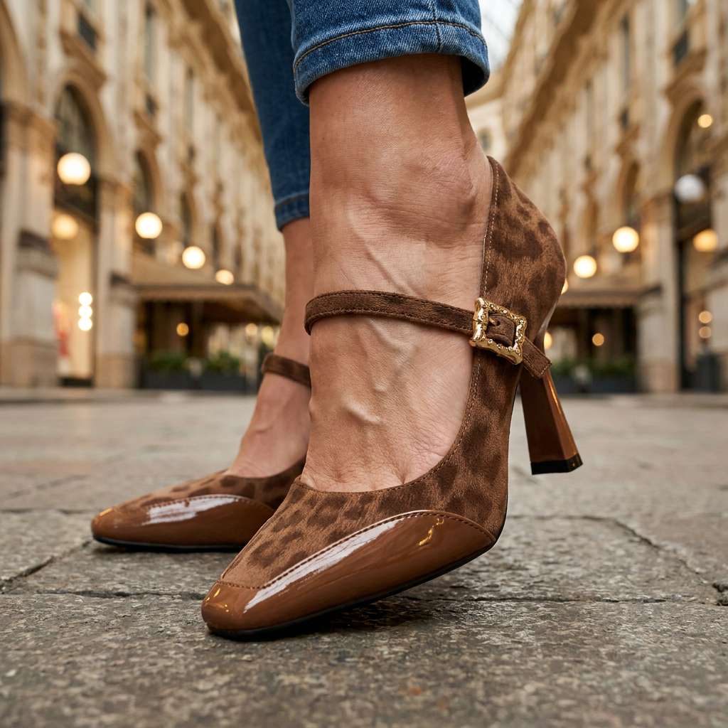 Vireille | Women's Leopard Mary Jane Pumps