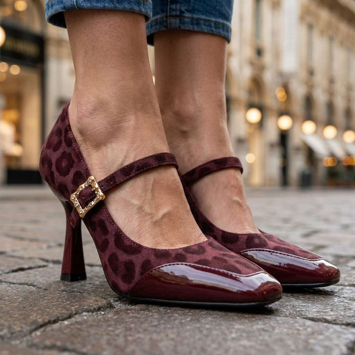 Vireille | Women's Leopard Mary Jane Pumps