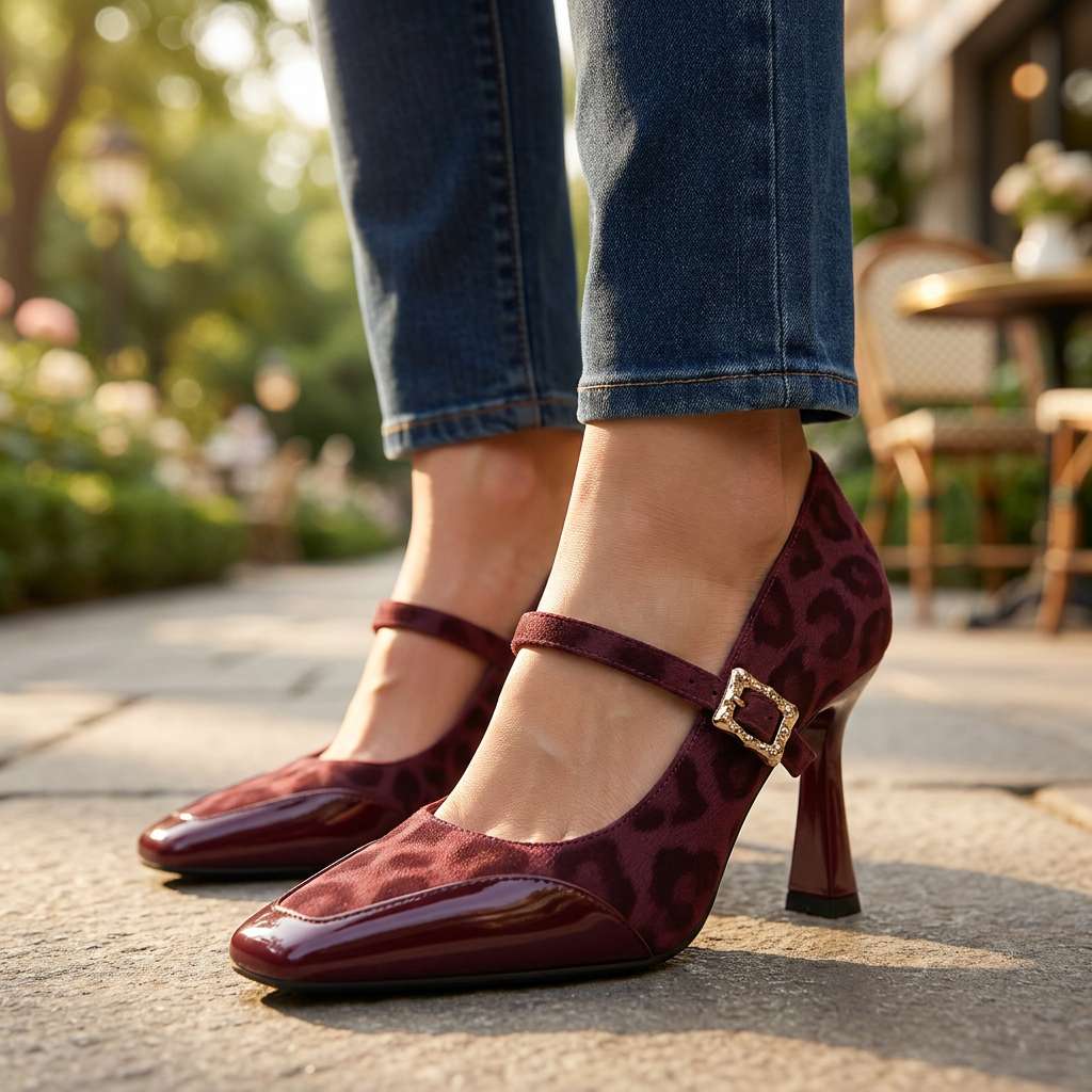 Vireille | Women's Leopard Mary Jane Pumps