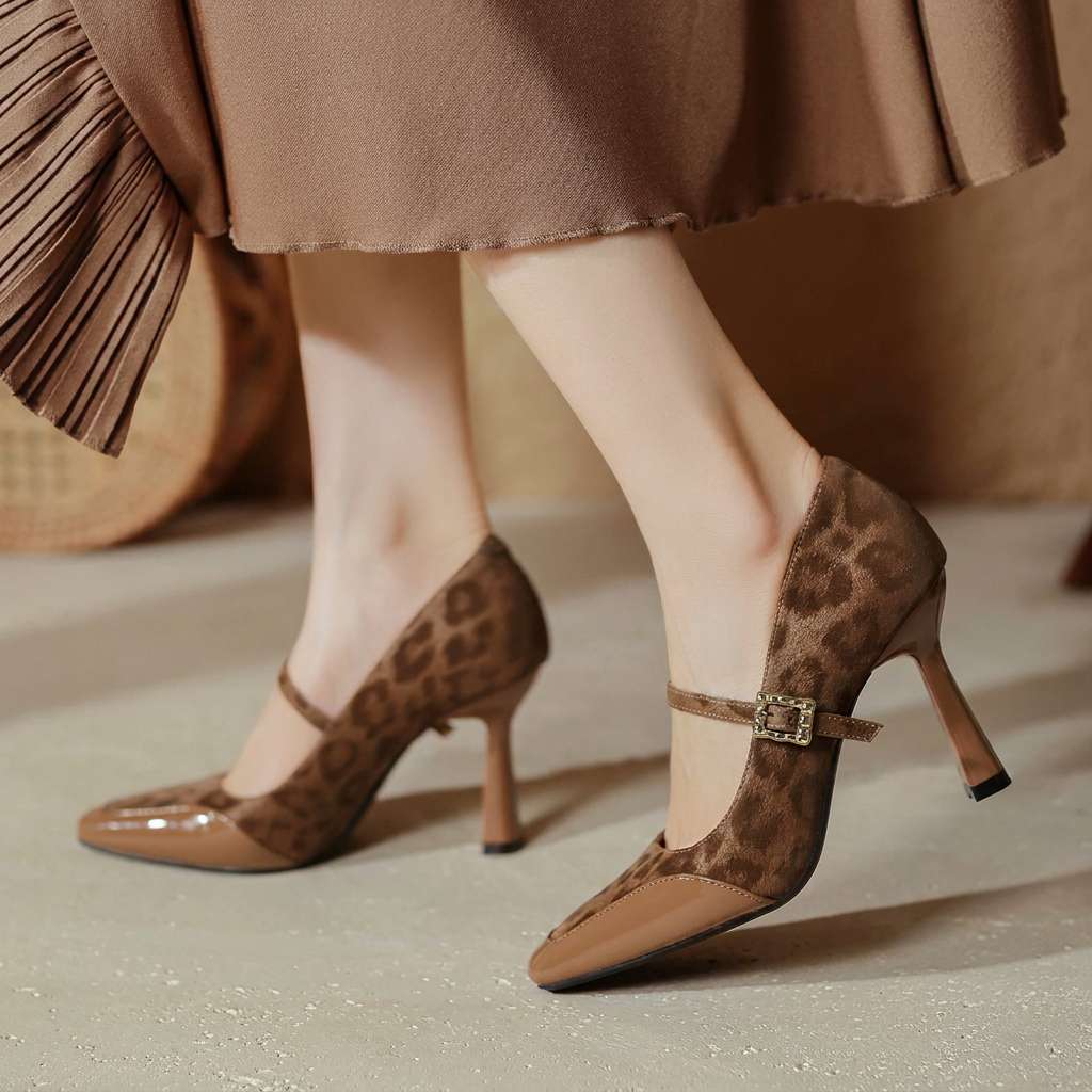 Vireille | Women's Leopard Mary Jane Pumps
