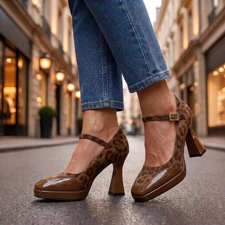 Vireille | Women's Leopard Mary Jane Pumps