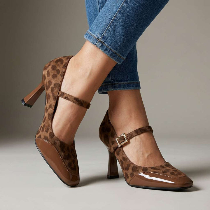 Vireille | Women's Leopard Mary Jane Pumps