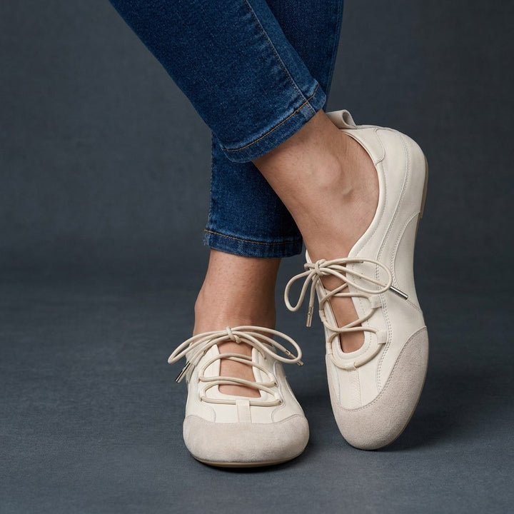 Valmira | Women's Lace-Up Suede Ballet Flats