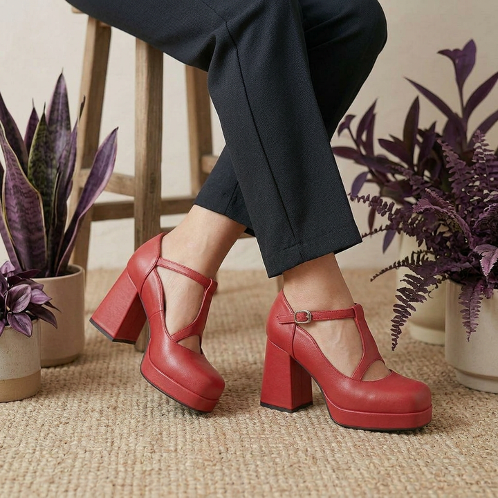 Venetia | Women's T-Bar Platform Block Heels
