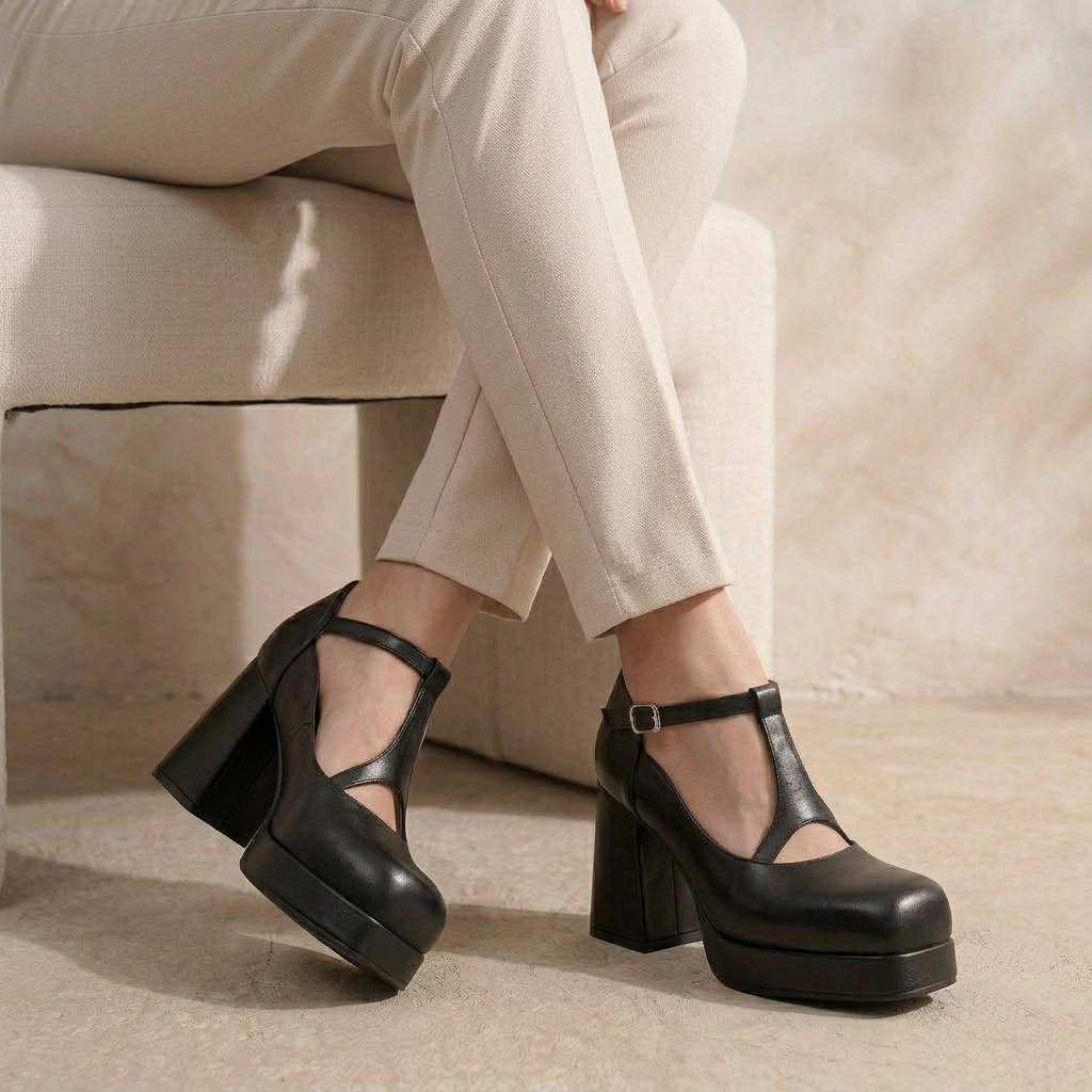 Venetia | Women's T-Bar Platform Block Heels