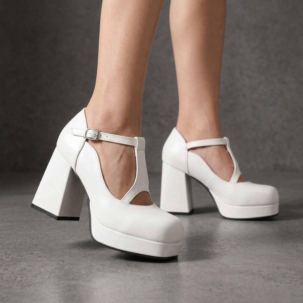 Venetia | Women's T-Bar Platform Block Heels