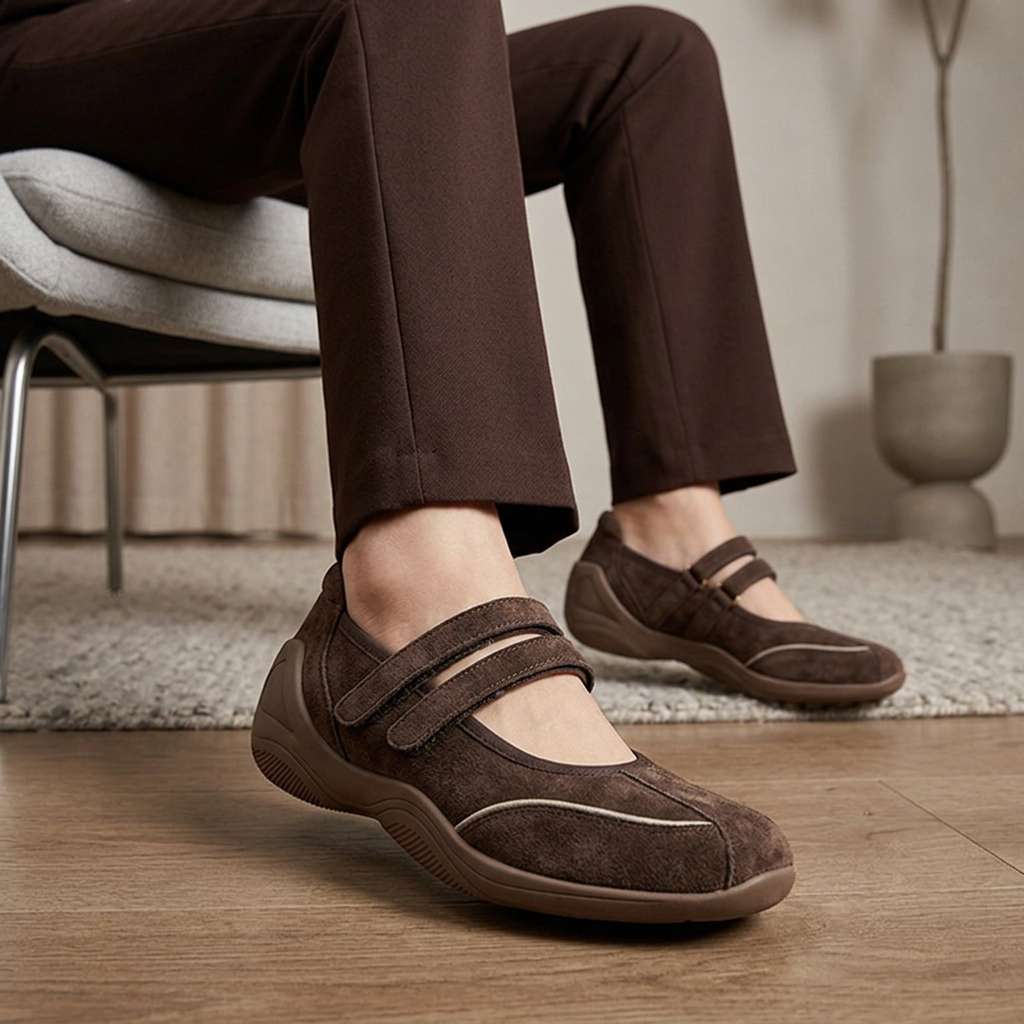 Vanthea | Women's Suede Double-Strap Comfort Flats