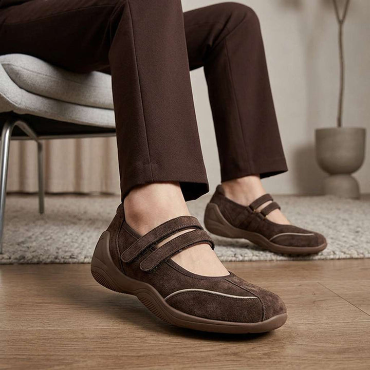 Vanthea | Women's Suede Double-Strap Comfort Flats