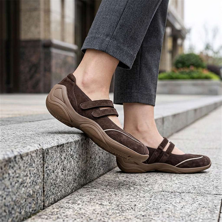 Vanthea | Women's Suede Double-Strap Comfort Flats