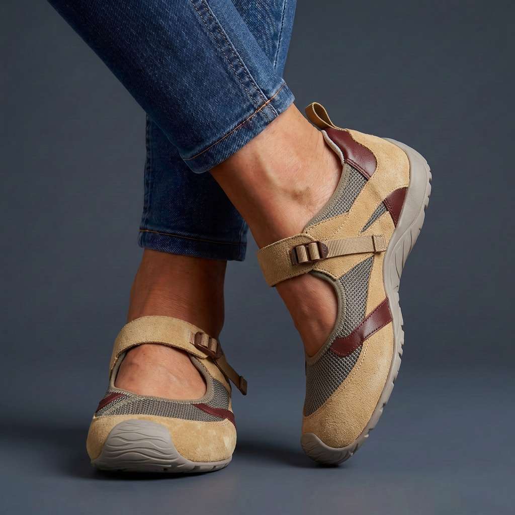 Vesper-Rose | Women's Cushioned Strap Walking Shoes