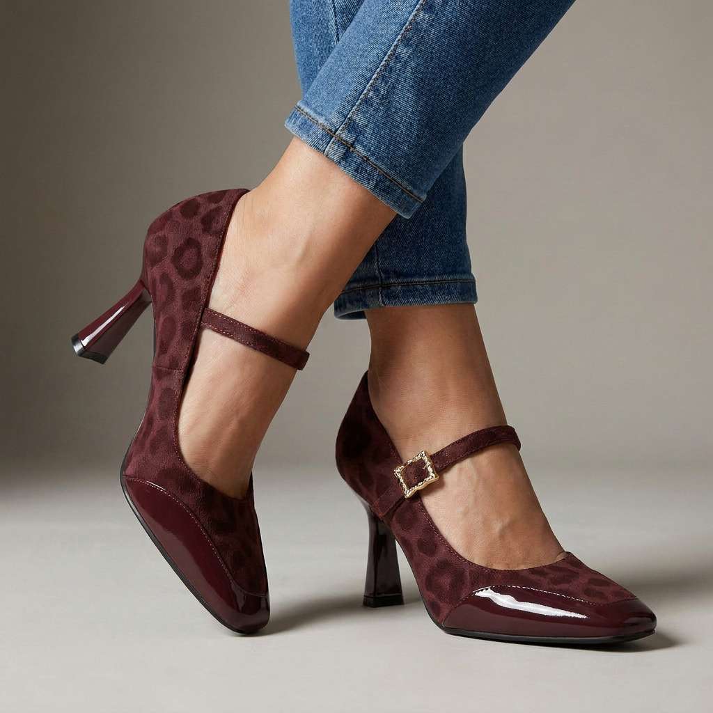 Vireille | Women's Leopard Mary Jane Pumps