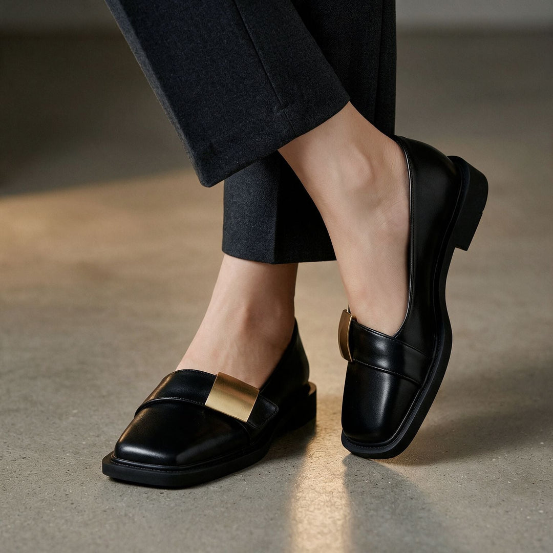 Anouska Square-Toe Comfort Loafers with Metal Plate - image 8