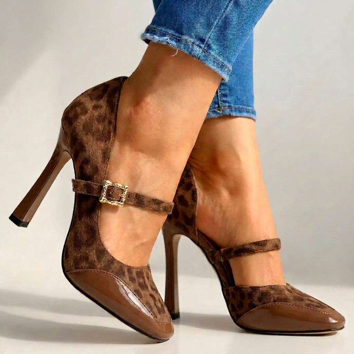 Vireille | Women's Leopard Mary Jane Pumps