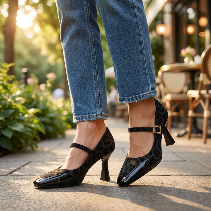 Vireille | Women's Leopard Mary Jane Pumps