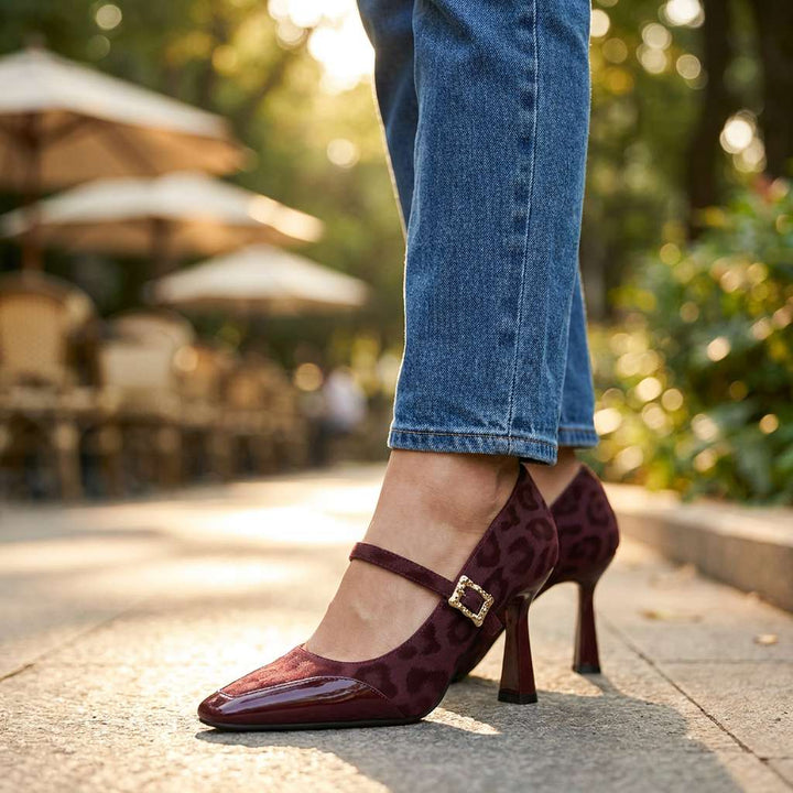 Vireille | Women's Leopard Mary Jane Pumps