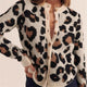Signe | Women's Leopard Print Crew Neck Cardigan