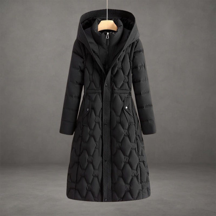 Aurelienne | Women's Hooded Longline Quilted Puffer Coat