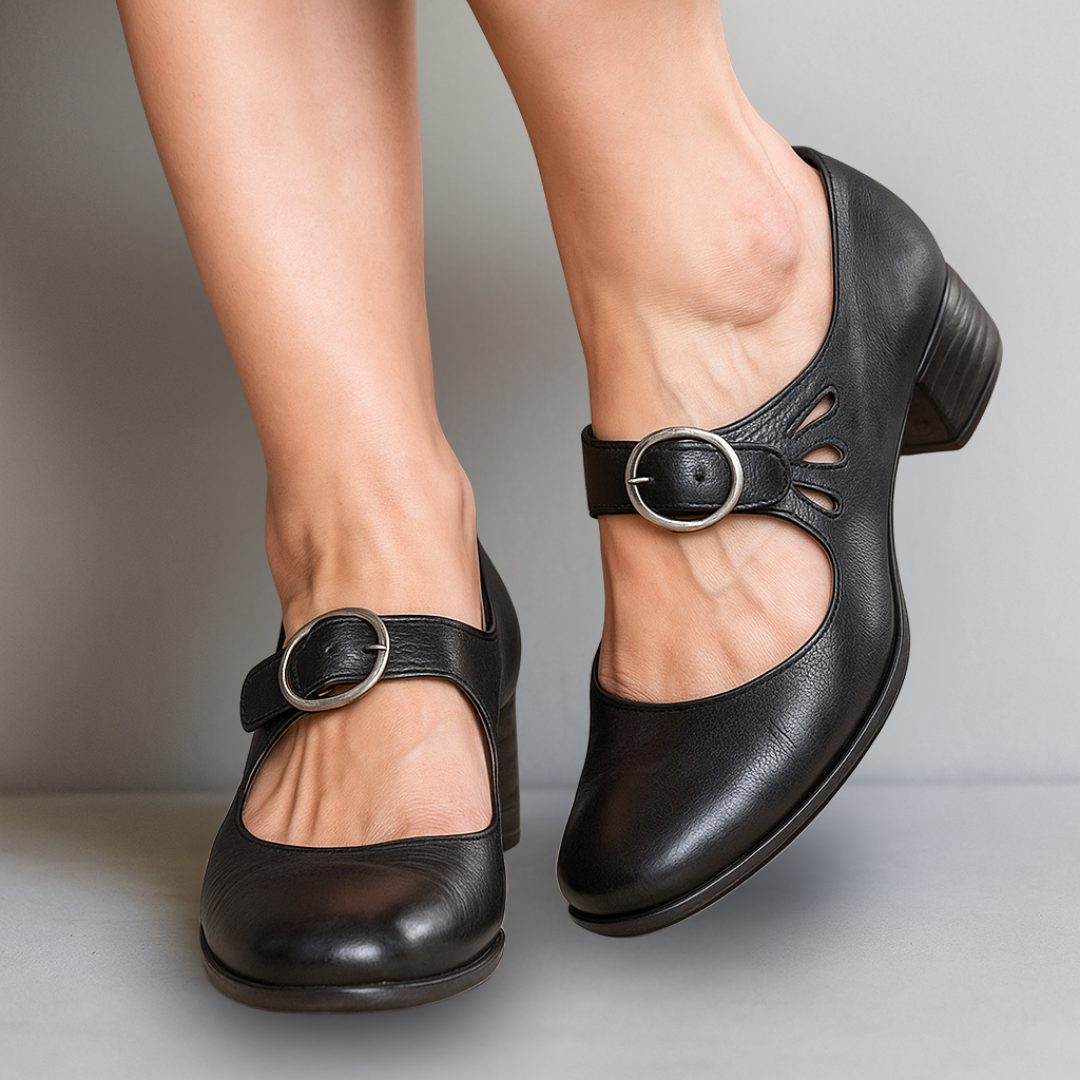 Sybilla | Women's Ankle-Strap Block Heel Mary Janes, image 1