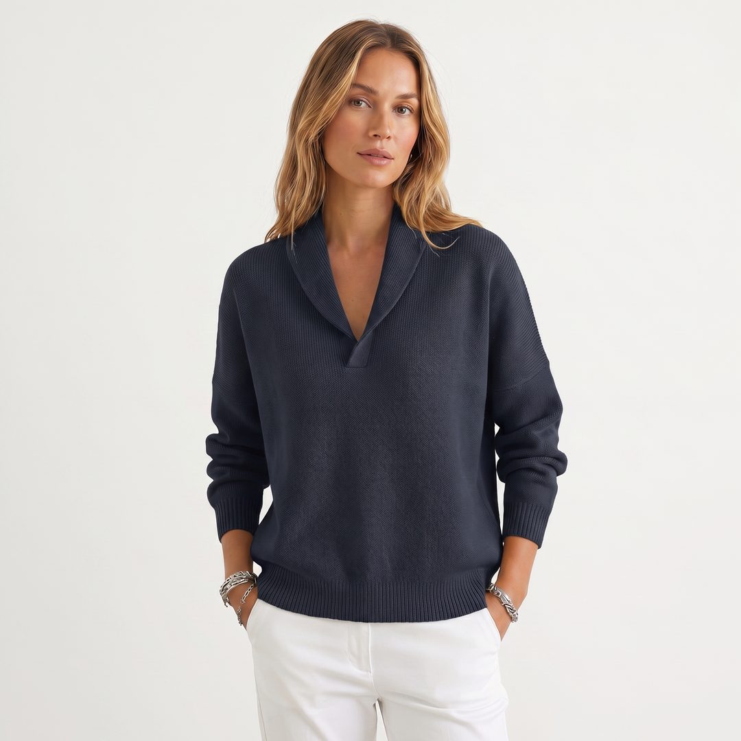 Maryam | Women's Relaxed Knit Pullover with V-Neck