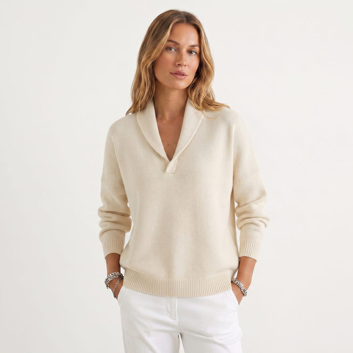 Maryam | Women's Relaxed Knit Pullover with V-Neck