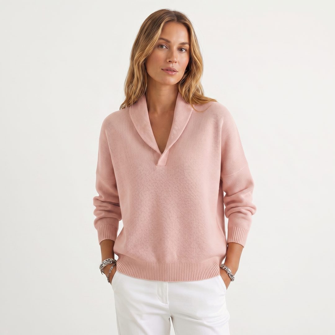 Maryam | Women's Relaxed Knit Pullover with V-Neck