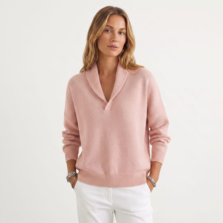 Maryam | Women's Relaxed Knit Pullover with V-Neck