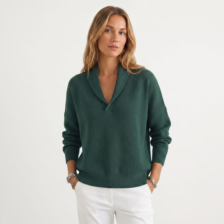 Maryam | Women's Relaxed Knit Pullover with V-Neck