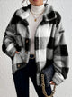 Maurelle | Women's Plaid Oversized Button-Up Fluffy Jacket