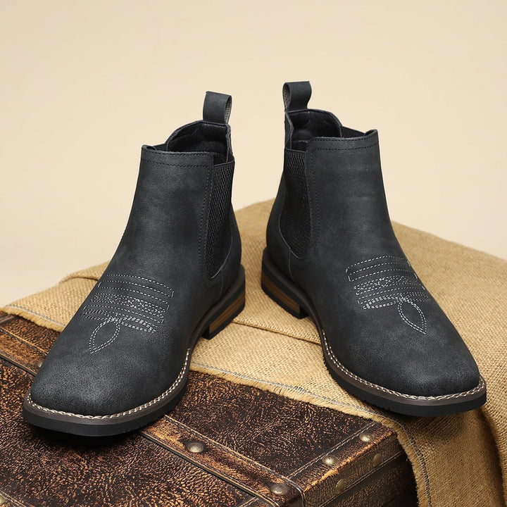 Cedric | Men's Slip-On Boots for Wide Feet in Black