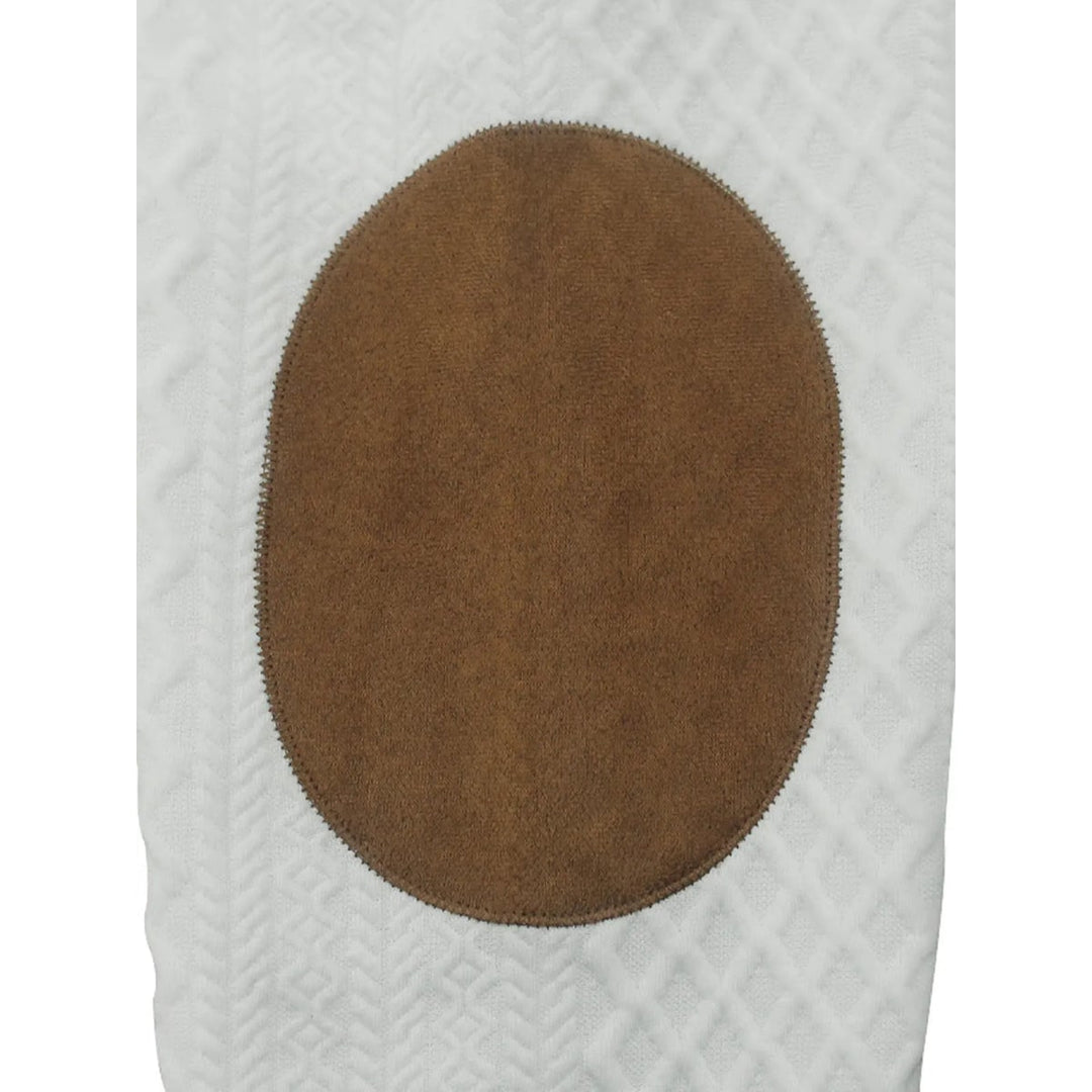 Erik Cable Knit Button-Neck Sweater with Elbow Patches - image 14
