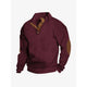 Erik Cable Knit Button-Neck Sweater with Elbow Patches - image 8