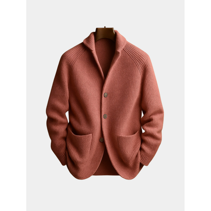 Emiel Shawl Collar Ribbed Cardigan with Patch Pockets - image 1