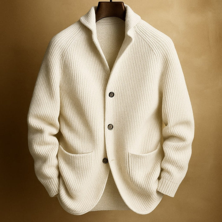 Emiel Shawl Collar Ribbed Cardigan with Patch Pockets - image 3