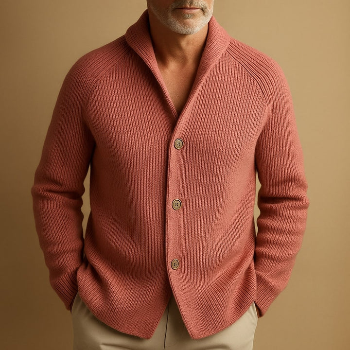 Emiel Shawl Collar Ribbed Cardigan with Patch Pockets - image 8