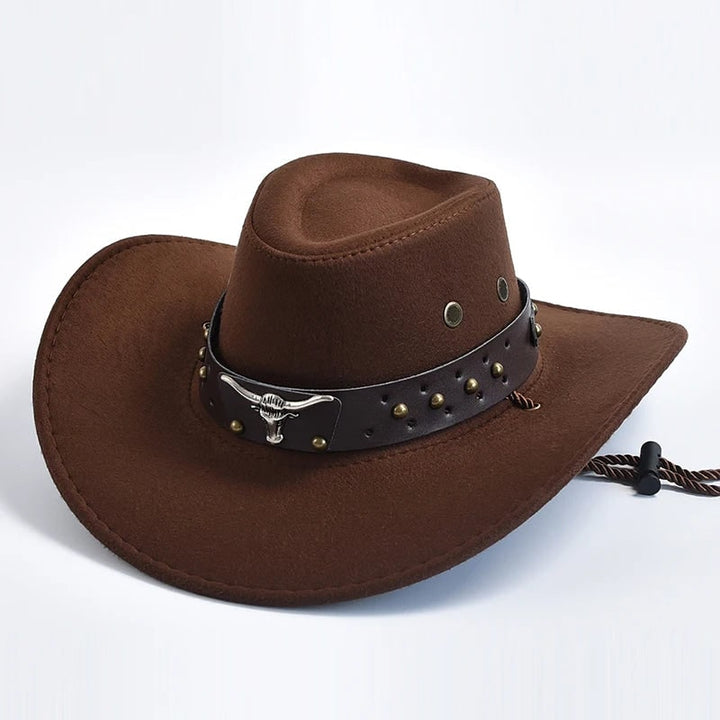 Frederik Faux Suede Western Hat with Studded Band - image 1