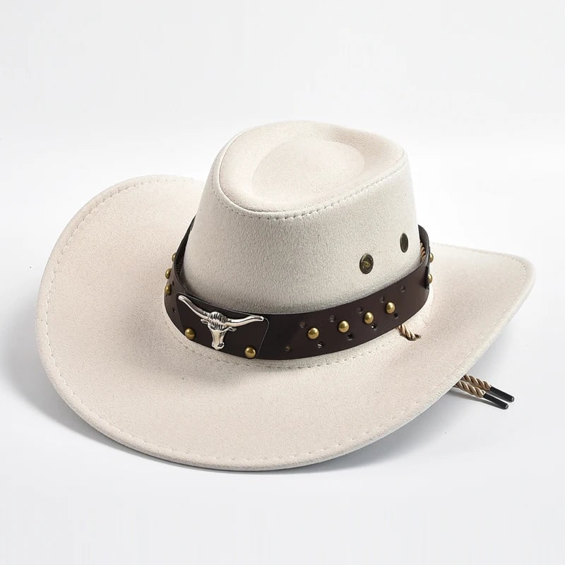 Frederik Faux Suede Western Hat with Studded Band - image 10